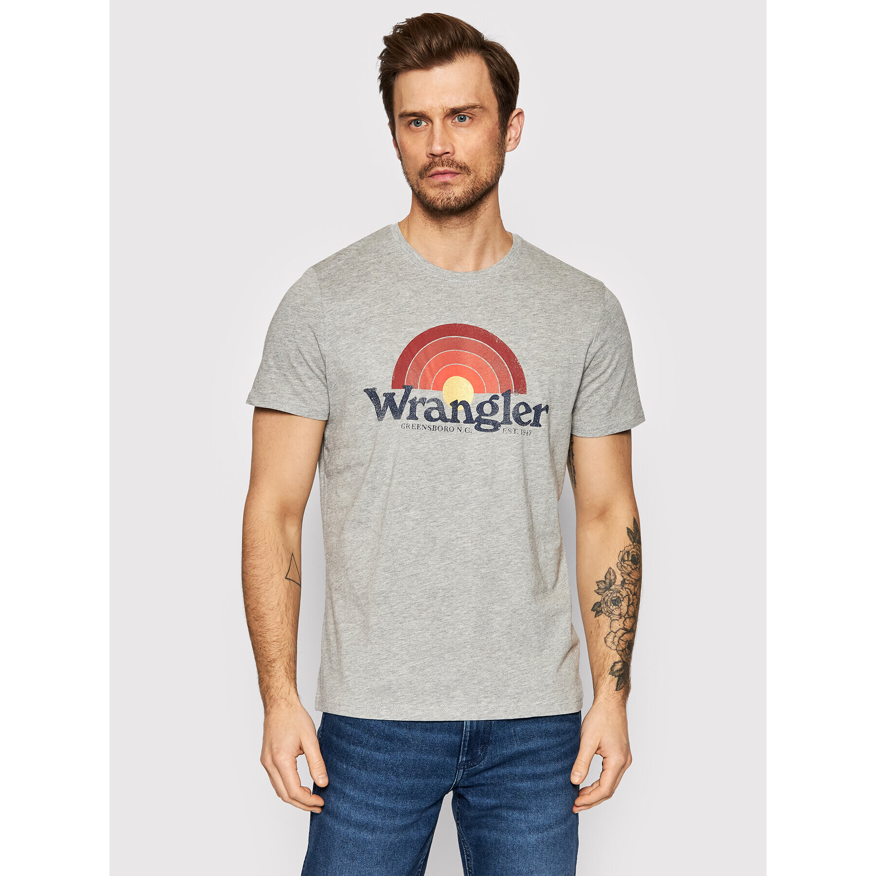 Wrangler Póló Sunrise W7J2D3X37 Szürke Regular Fit - Pepit.hu