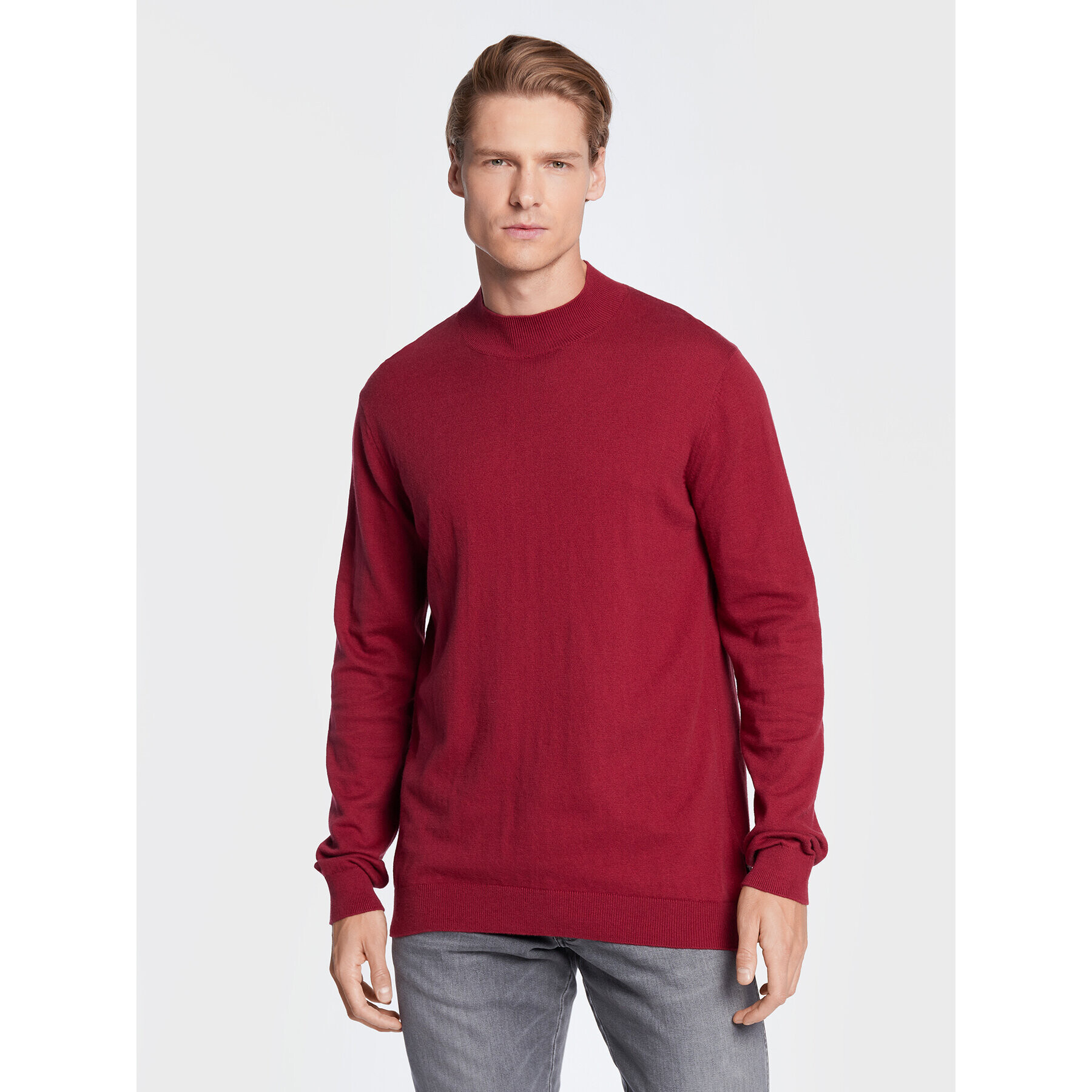 Wrangler Sweater W8D12PXRO 112321350 Bordó Regular Fit - Pepit.hu