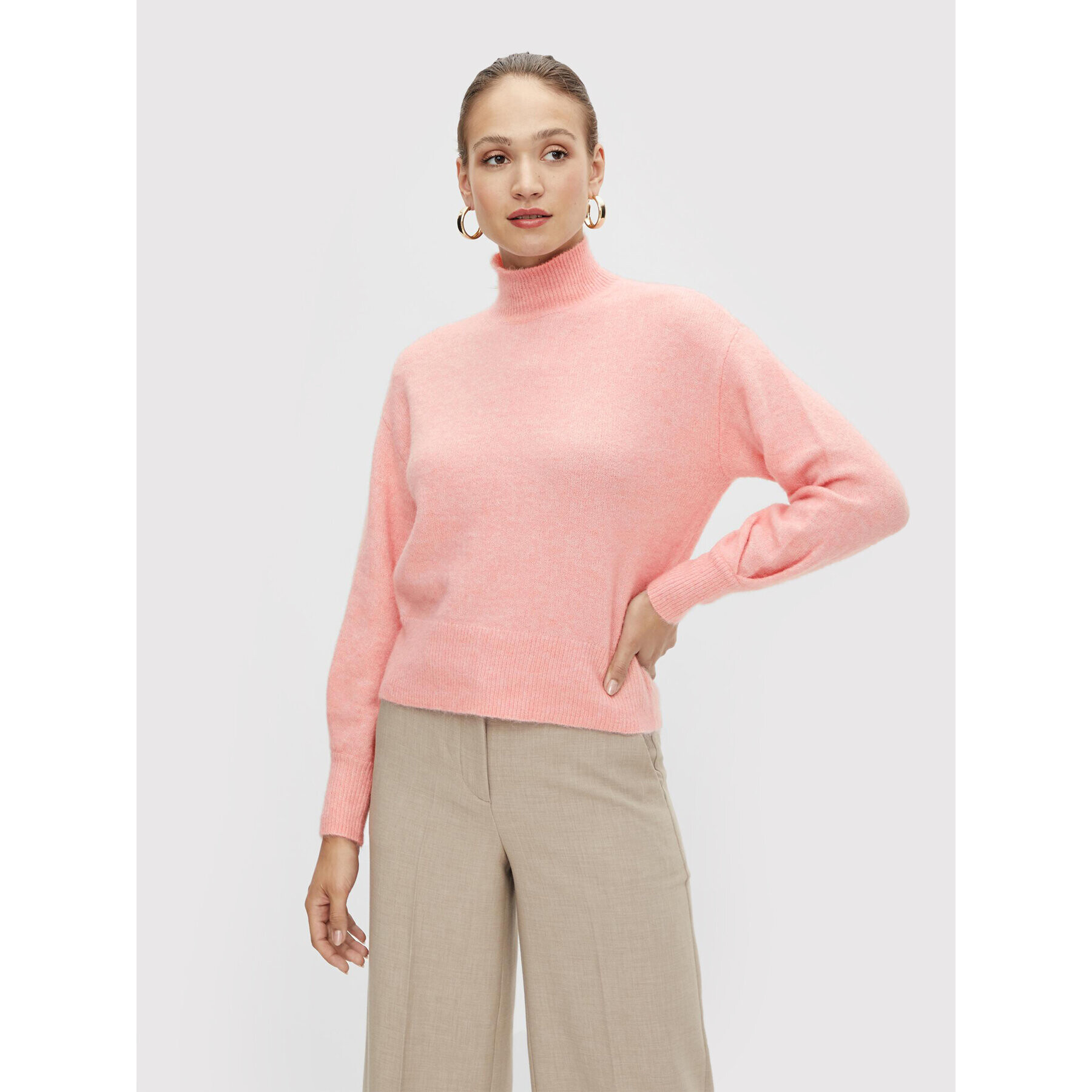 YAS Sweater Agate 26023572 Rózsaszín Regular Fit - Pepit.hu