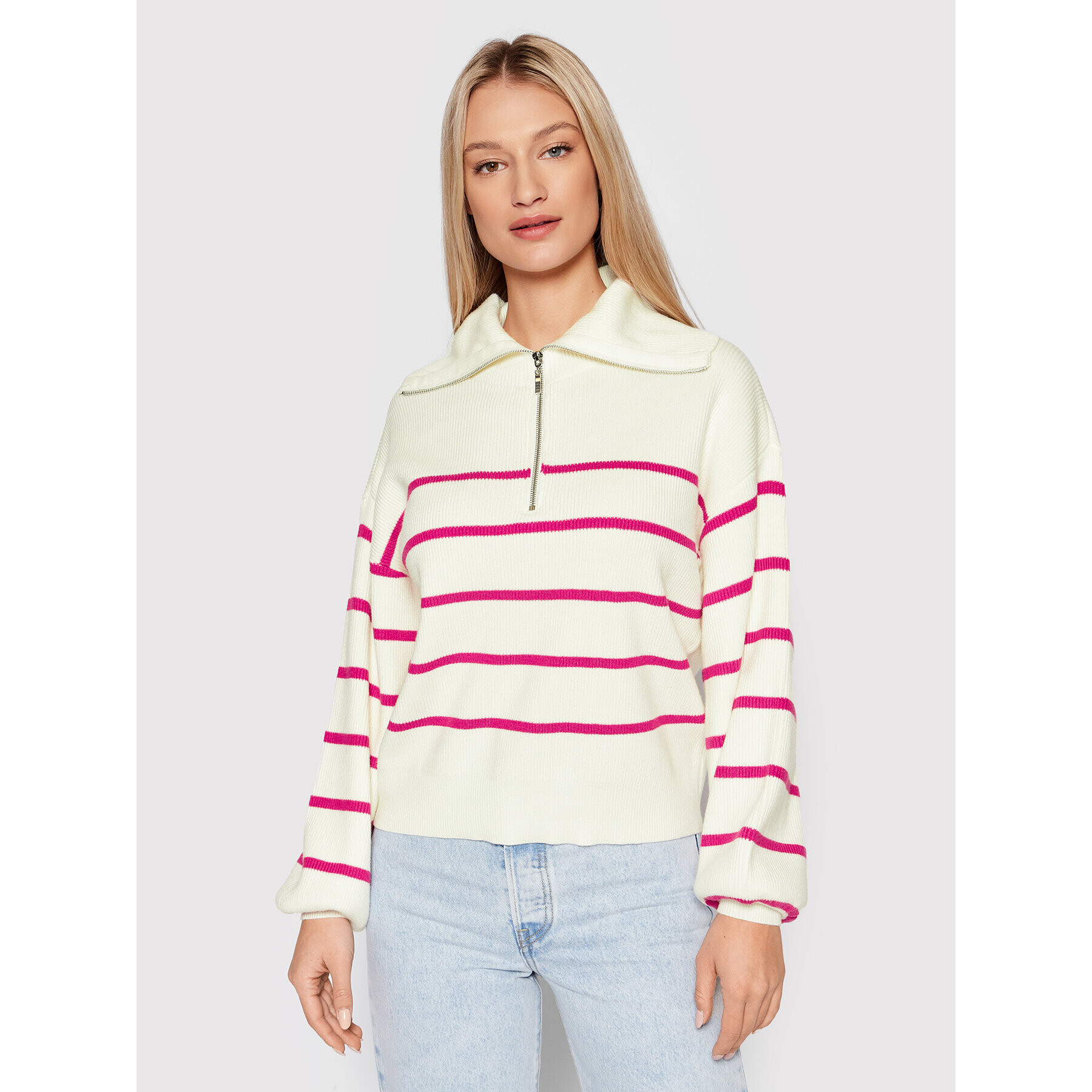 YAS Sweater Deli 26026071 Bézs Relaxed Fit - Pepit.hu