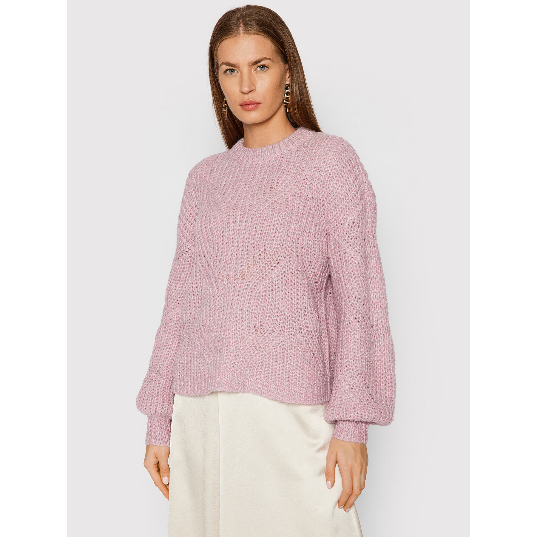 YAS Sweater Verona 26021762 Rózsaszín Oversize - Pepit.hu