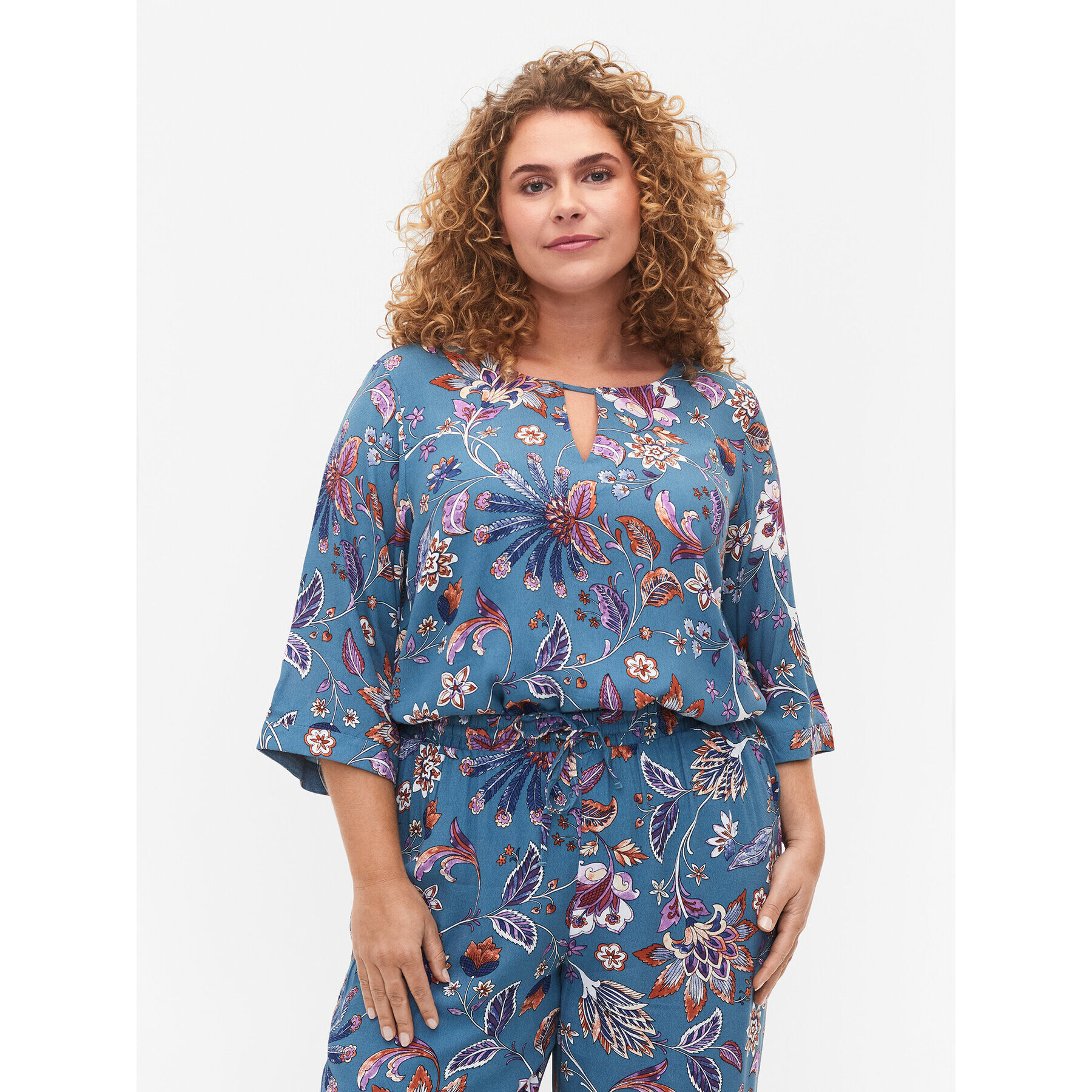 Zizzi Blúz V00040E Kék Loose Fit - Pepit.hu