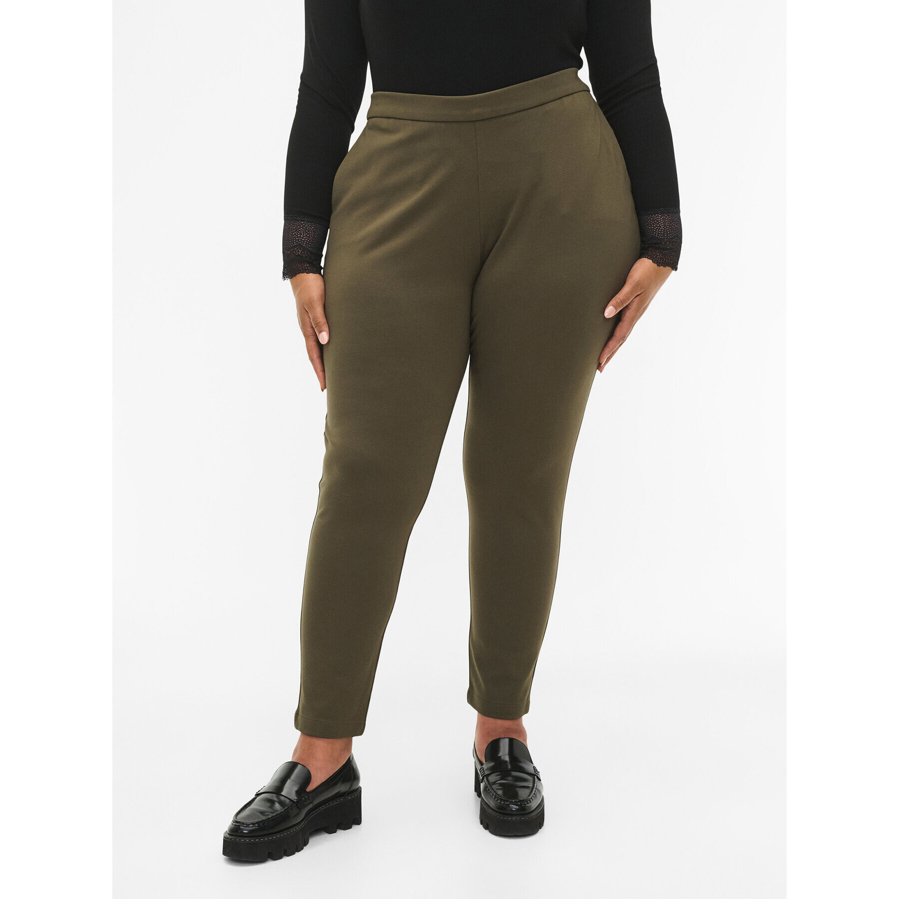 Zizzi Chinos J21008P Zöld Slim Fit - Pepit.hu