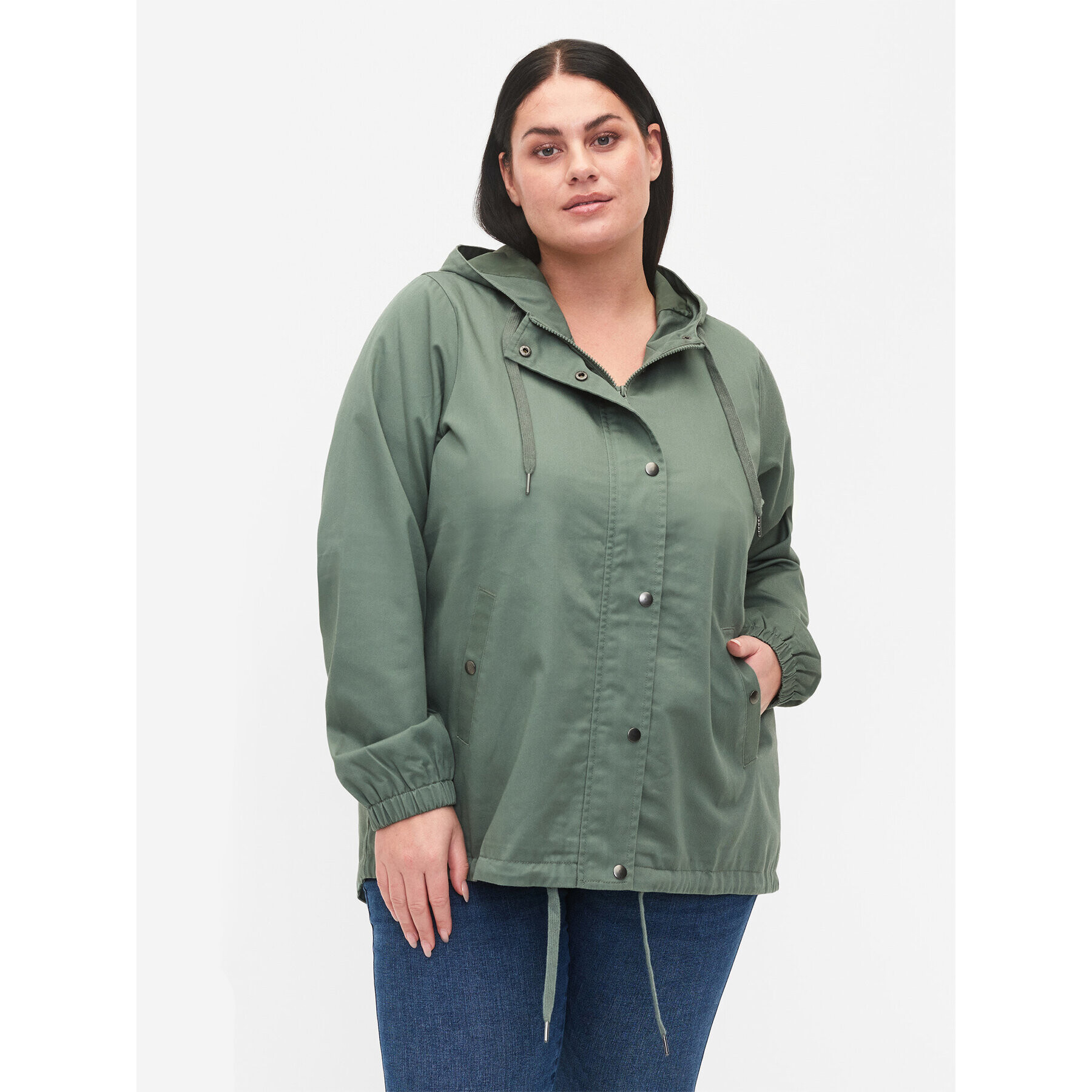 Zizzi Parka M52606C Zöld Regular Fit - Pepit.hu