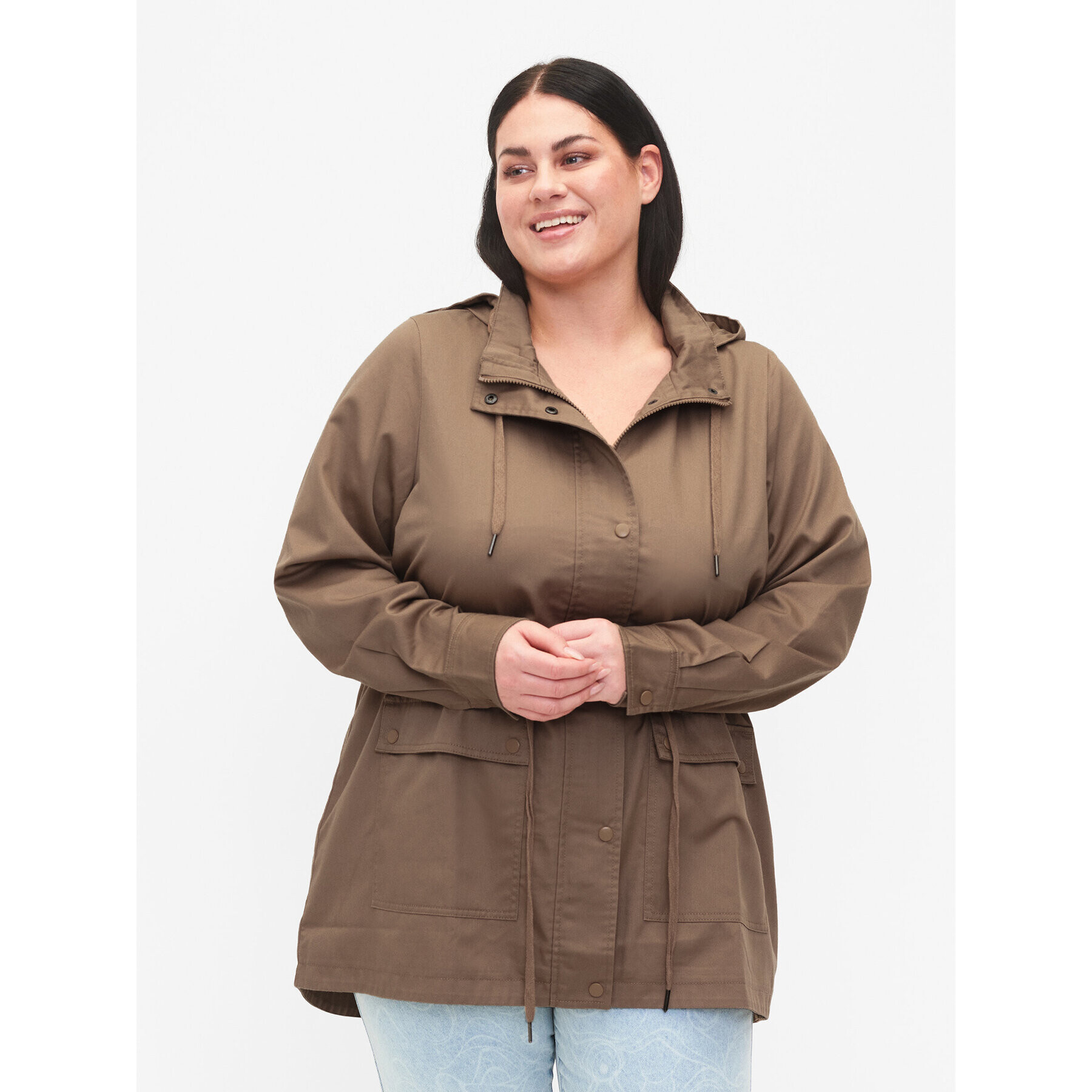 Zizzi Parka M52606G Barna Regular Fit - Pepit.hu